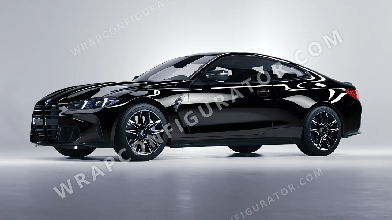 Black BMW M4 Coupe 2024 wrapped in KPMF Black K88021
