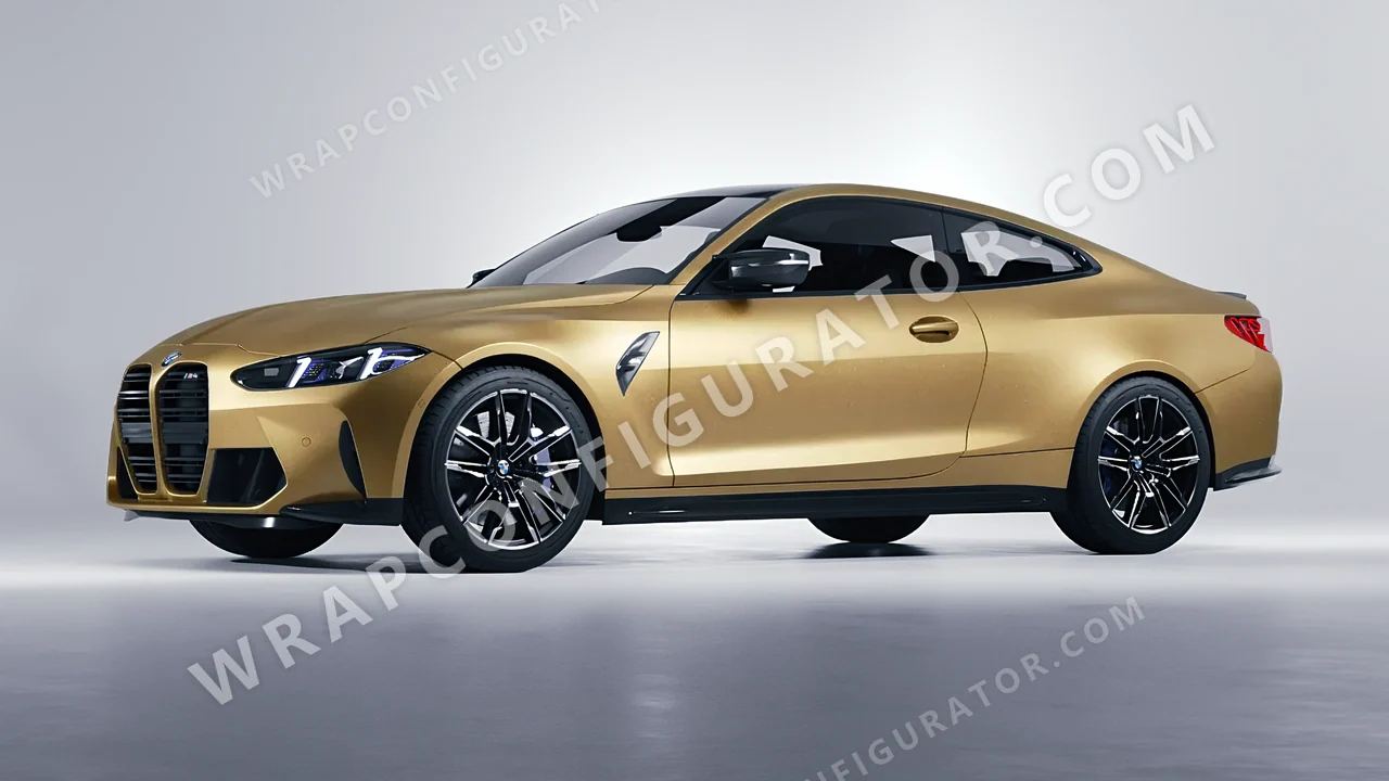 Black BMW M4 Coupe 2024 wrapped in KPMF Matt Gold Eclipse K75581