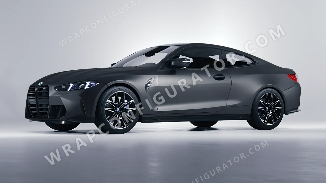 Black BMW M4 Coupe 2024 wrapped in KPMF Matt Magnetic Black K75551