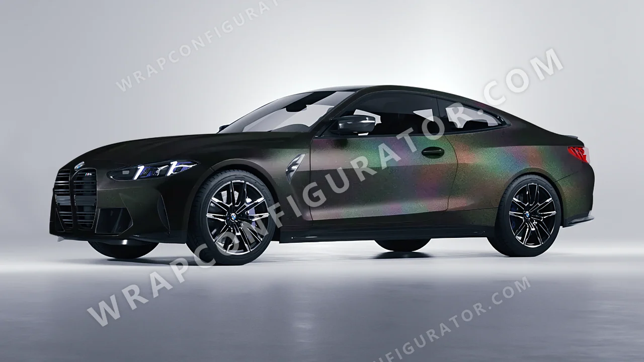 Black BMW M4 Coupe 2024 wrapped in KPMF Matt Morpheus Black Starlight K75571