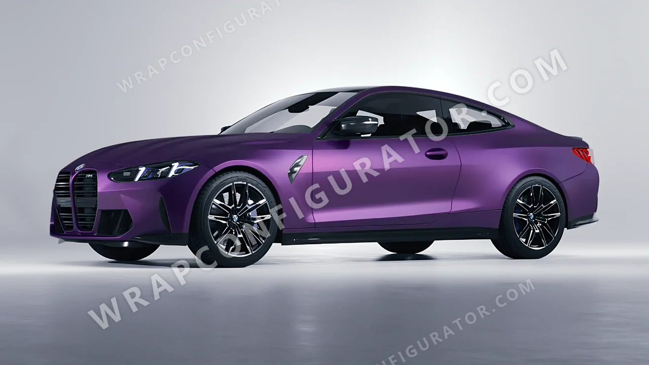 Black BMW M4 Coupe 2024 wrapped in KPMF Matt Purple Black Iridescent K75565