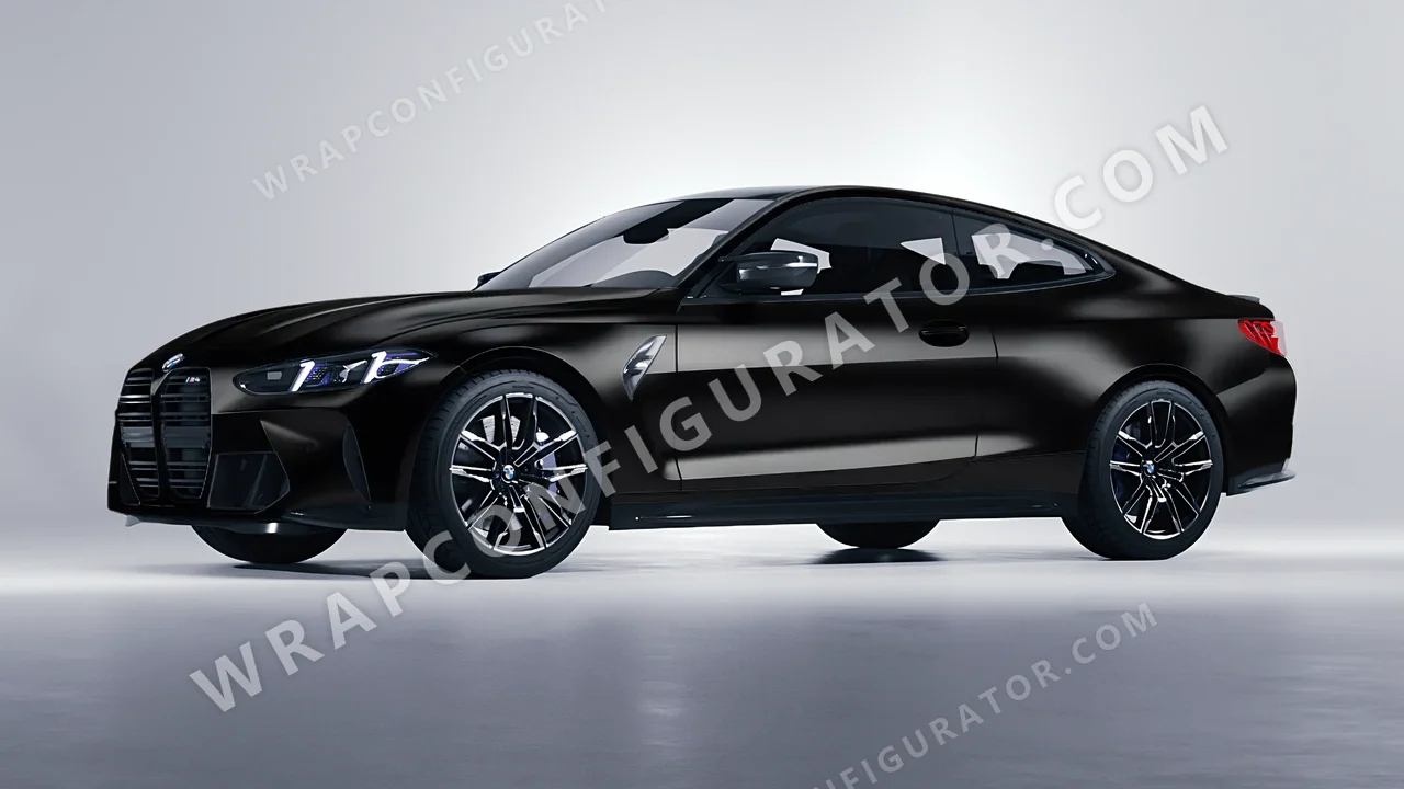 Black BMW M4 Coupe 2024 wrapped in KPMF Perfect Black K75530