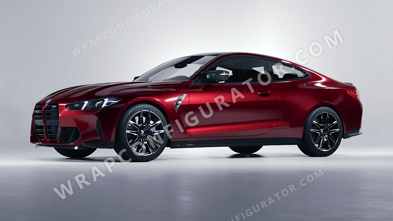 Black BMW M4 Coupe 2024 wrapped in KPMF Red Black Iridescent K75408