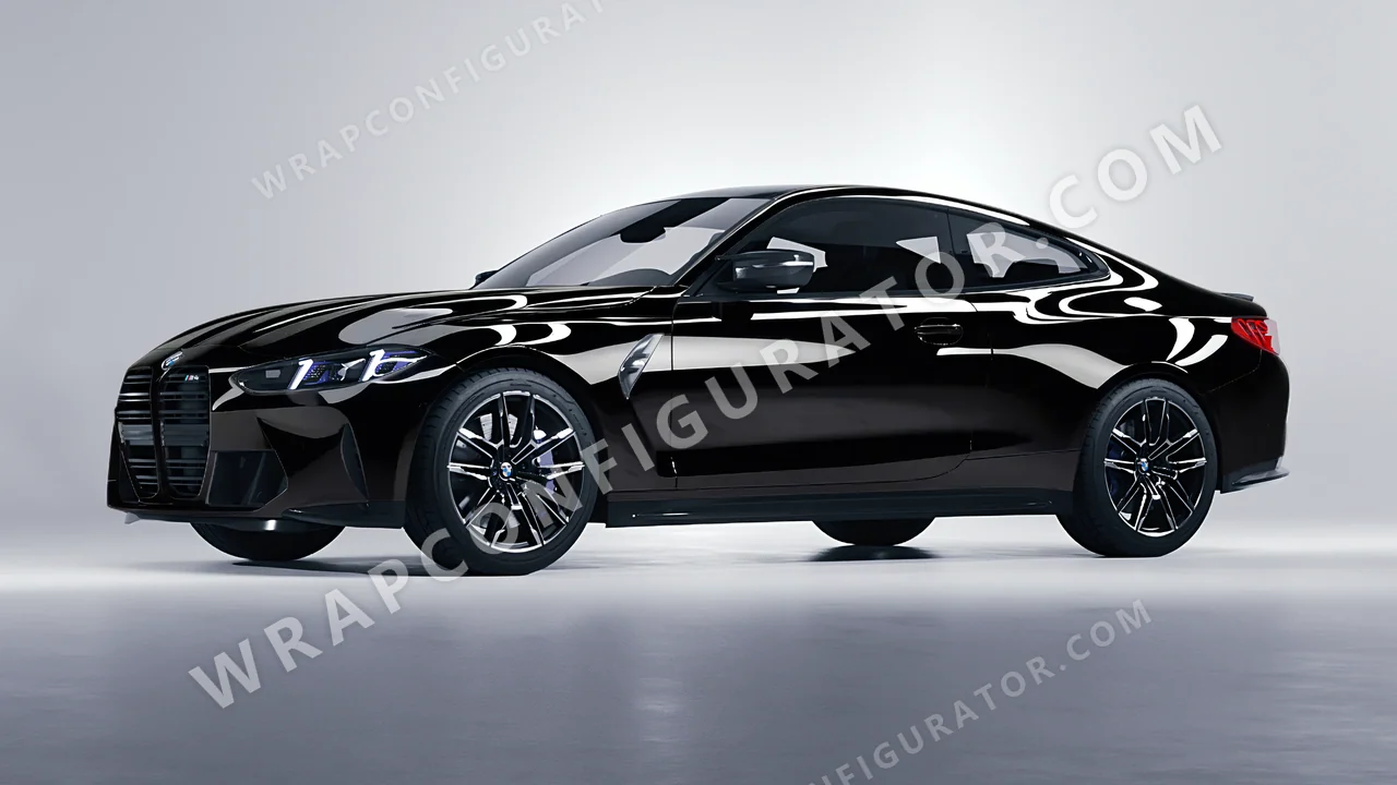 Black BMW M4 Coupe 2024 wrapped in ORACAL Black 970RA-070G