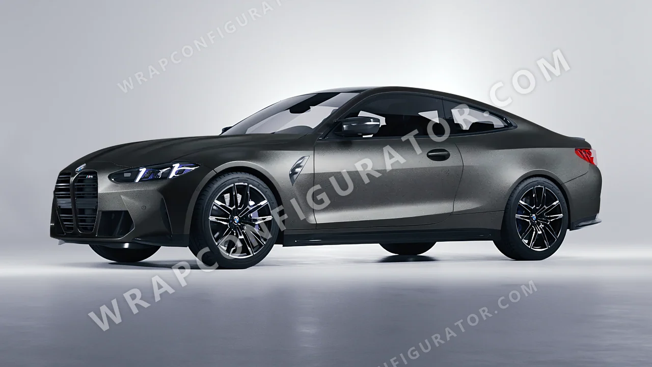 Black BMW M4 Coupe 2024 wrapped in ORACAL Graphite 970RA-932M