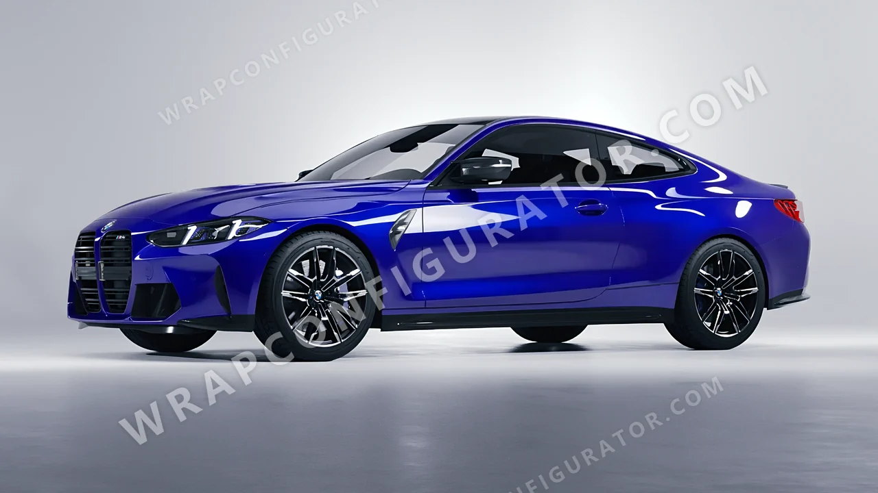 Blue BMW M4 Coupe 2024 wrapped in 3M Gloss Blue Raspberry G378