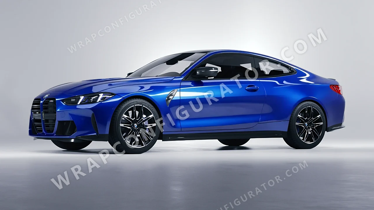 Blue BMW M4 Coupe 2024 wrapped in 3M Gloss Deep Blue Metallic G217
