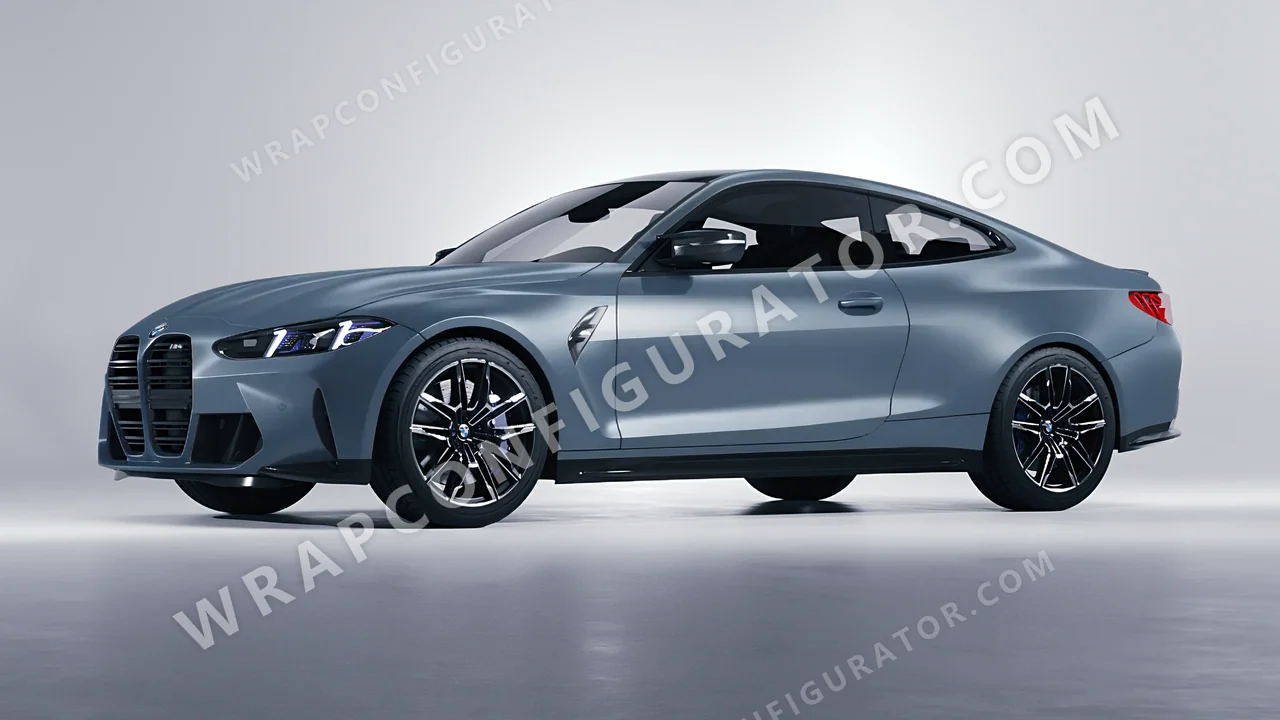 Blue BMW M4 Coupe 2024 wrapped in 3M Lunar Blue S87
