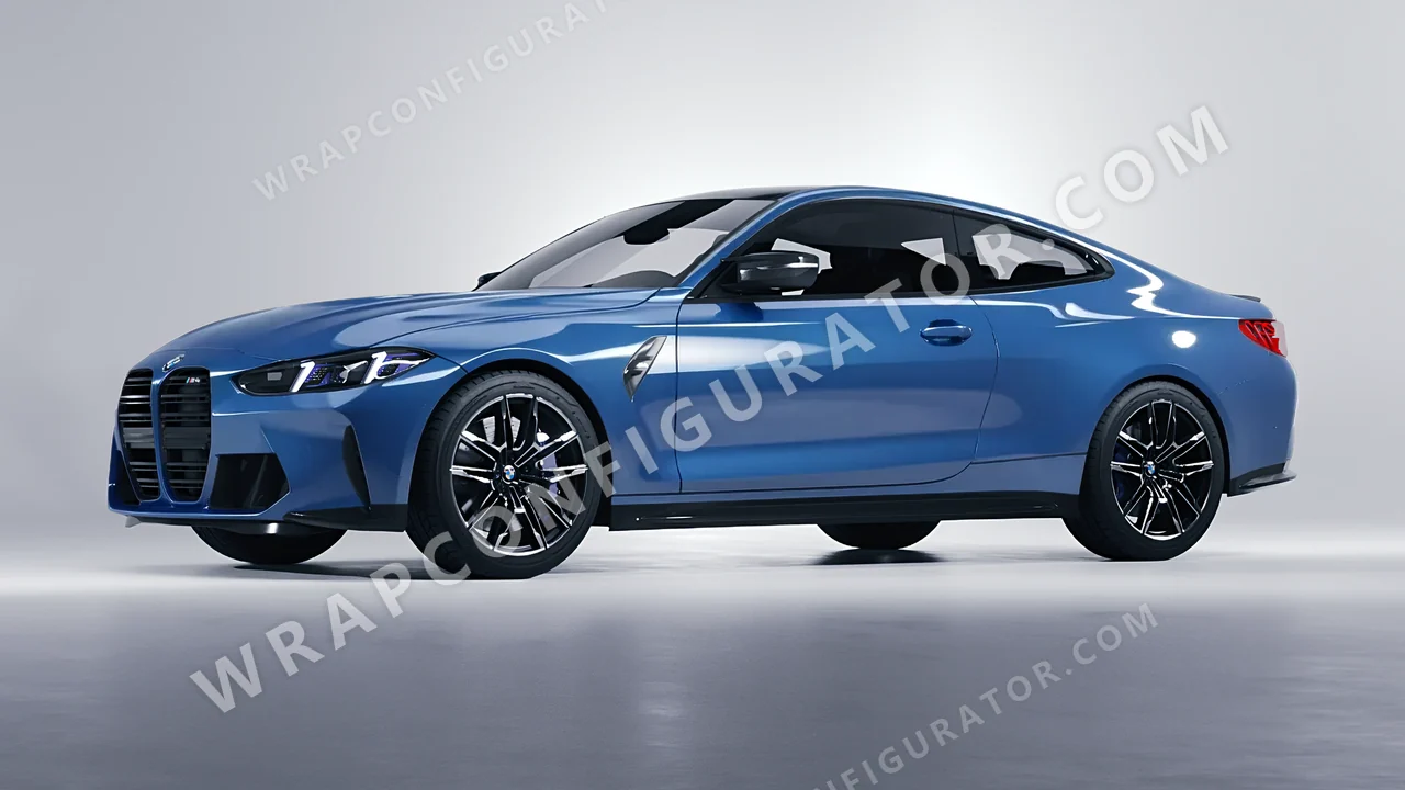 Blue BMW M4 Coupe 2024 wrapped in Avery Dennison Smoky Blue SW900-612-O