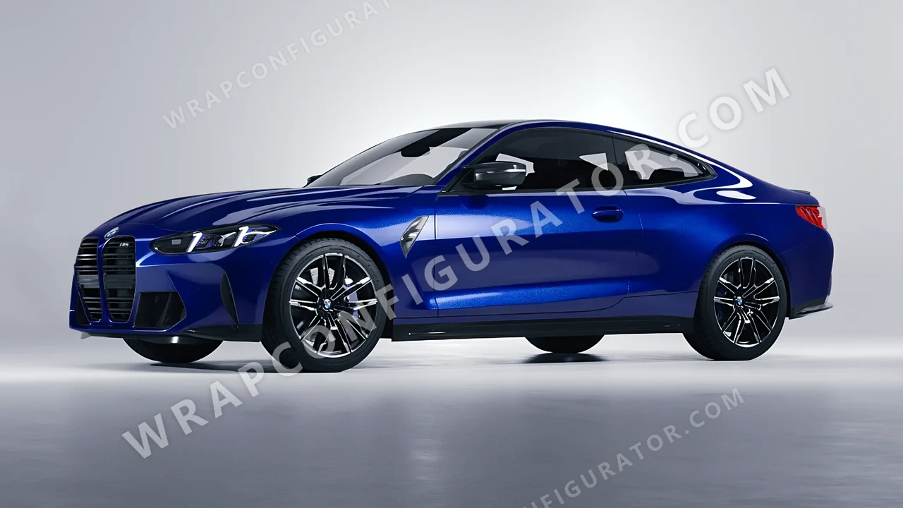 Blue BMW M4 Coupe 2024 wrapped in Colourshield PPF by HyperPro Berry Blue HGM57-P
