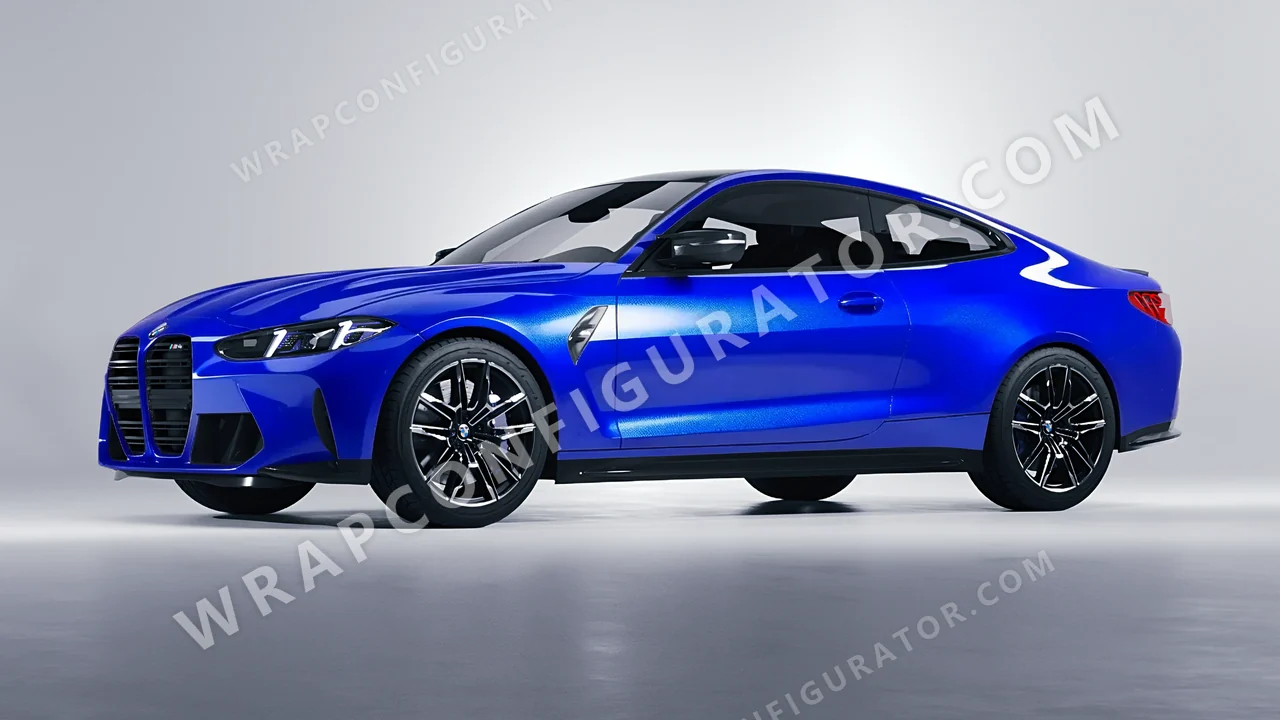 Blue BMW M4 Coupe 2024 wrapped in Colourshield PPF by HyperPro Bright Blue HGM60-P
