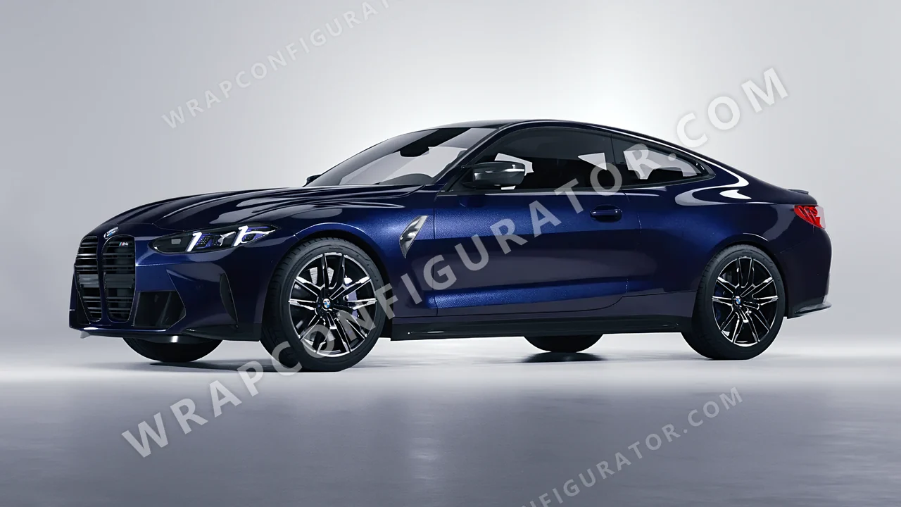 Blue BMW M4 Coupe 2024 wrapped in Colourshield PPF by HyperPro Cobalt Blue GAF46-P