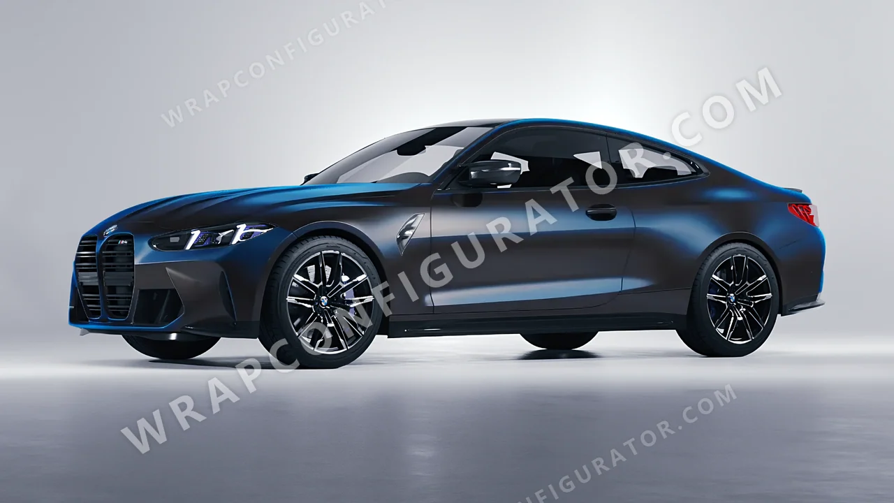 Blue BMW M4 Coupe 2024 wrapped in Colourshield PPF by HyperPro Dark Gray Blue MSF51-P