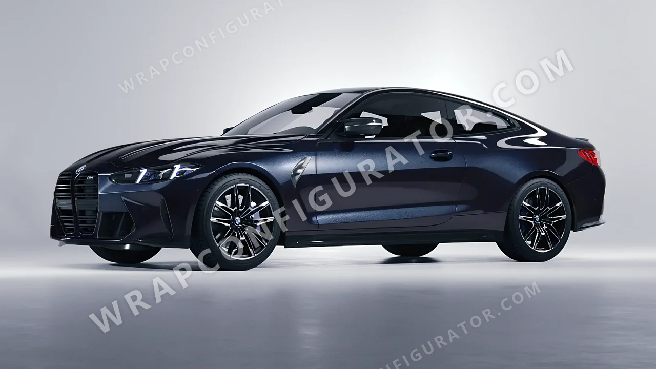Blue BMW M4 Coupe 2024 wrapped in Colourshield PPF by HyperPro Gray/Blue GAF25-P