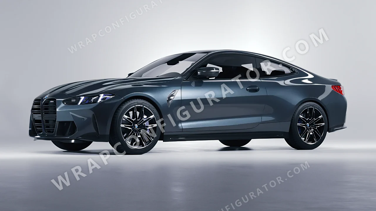 Blue BMW M4 Coupe 2024 wrapped in Colourshield PPF by HyperPro Gray Blue GAF38-P