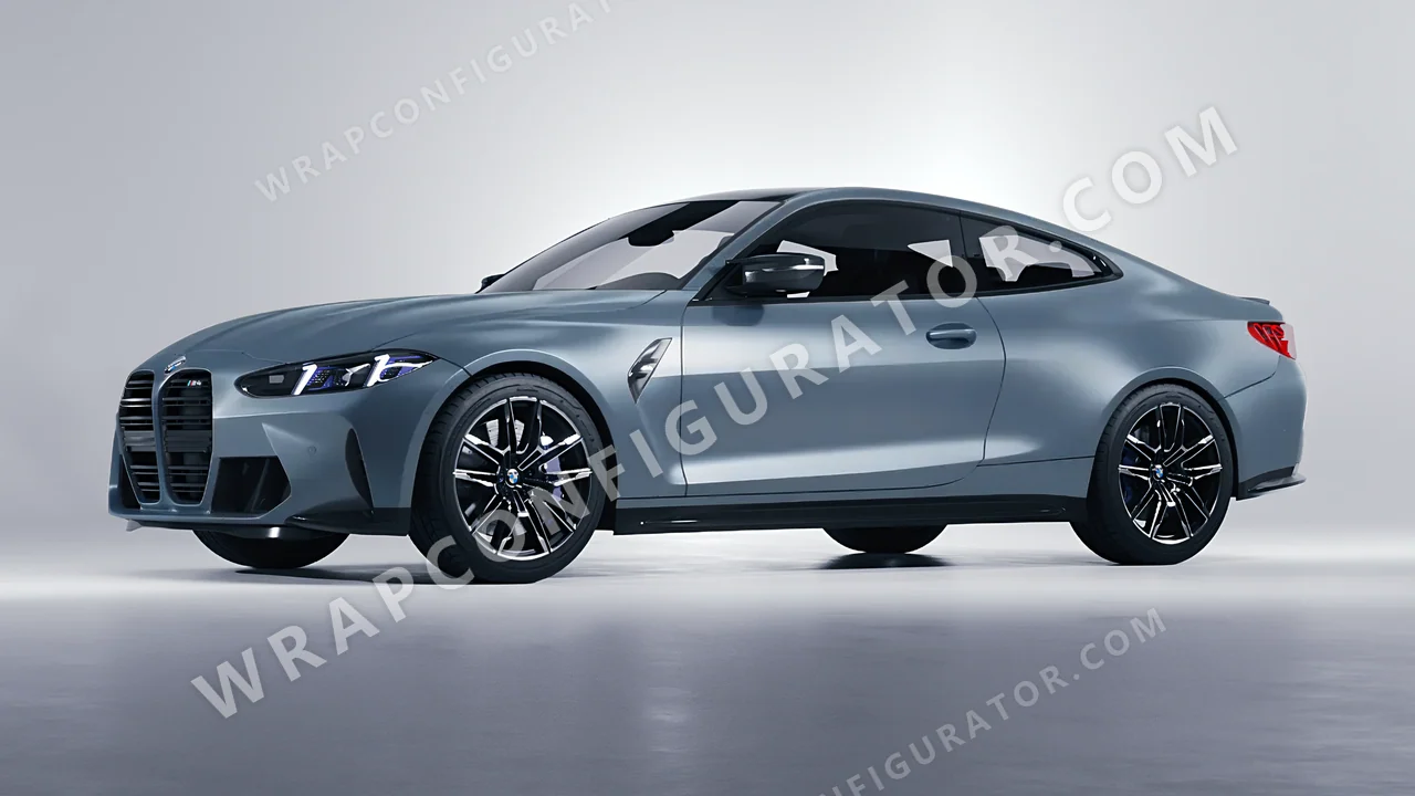 Blue BMW M4 Coupe 2024 wrapped in Colourshield PPF by HyperPro Gray/Blue SMF40-P