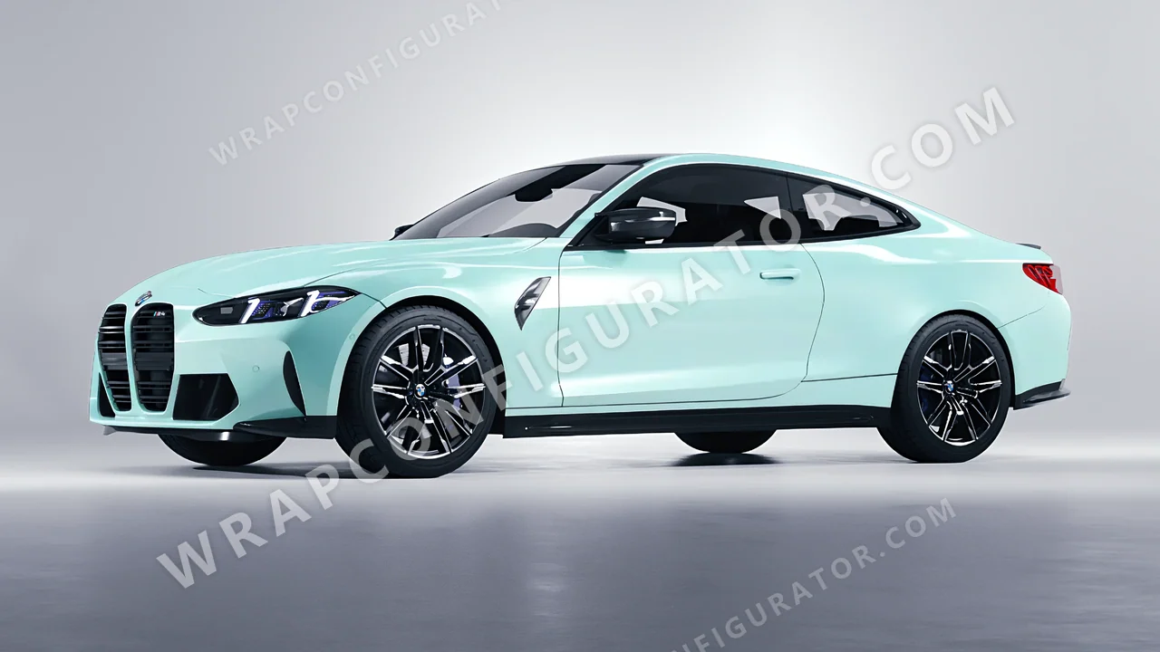 Blue BMW M4 Coupe 2024 wrapped in Colourshield PPF by HyperPro Ice Blue GAF49-P