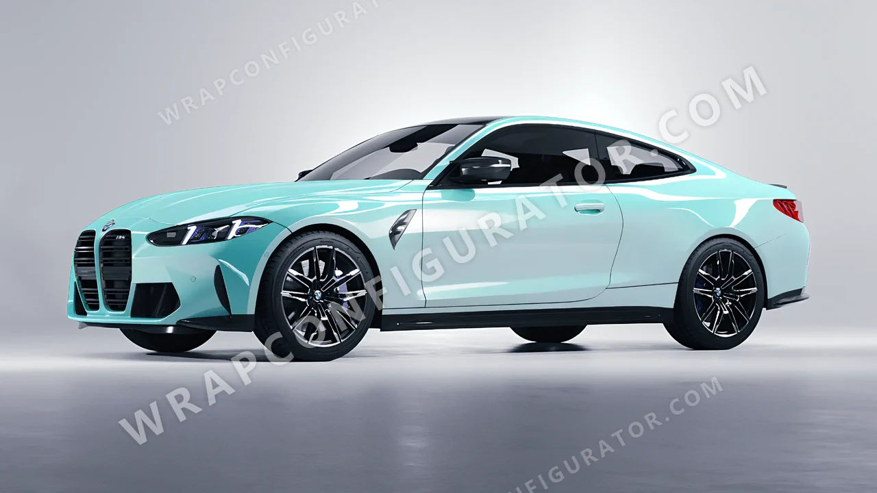 Blue BMW M4 Coupe 2024 wrapped in Colourshield PPF by HyperPro Light Blue HGF69-P