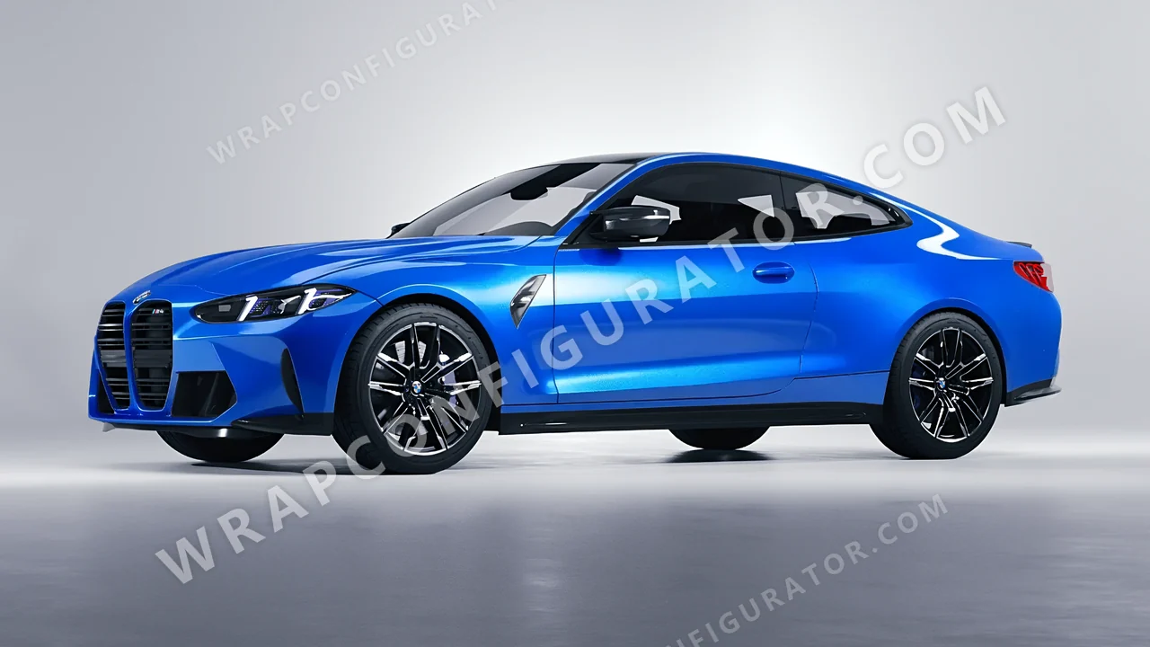 Blue BMW M4 Coupe 2024 wrapped in Colourshield PPF by HyperPro Ocean Blue HGM68-P