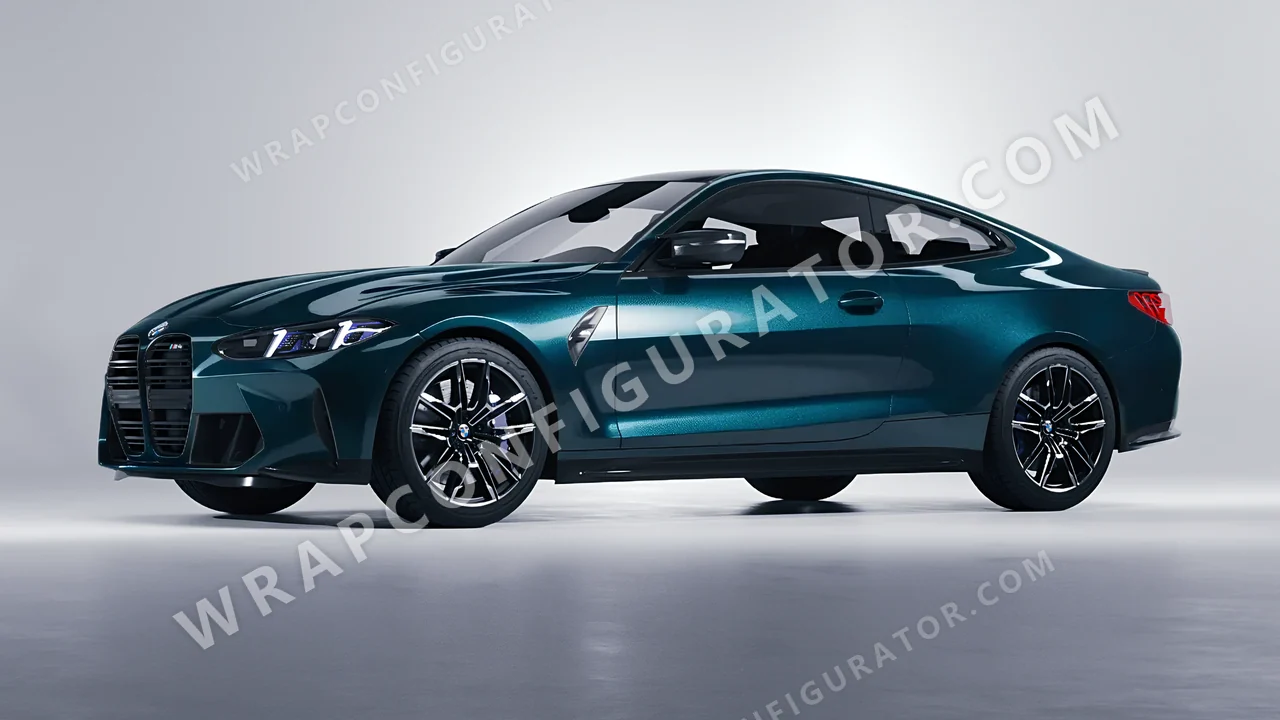 Blue BMW M4 Coupe 2024 wrapped in Colourshield PPF by HyperPro Peacock Blue GAF40-P