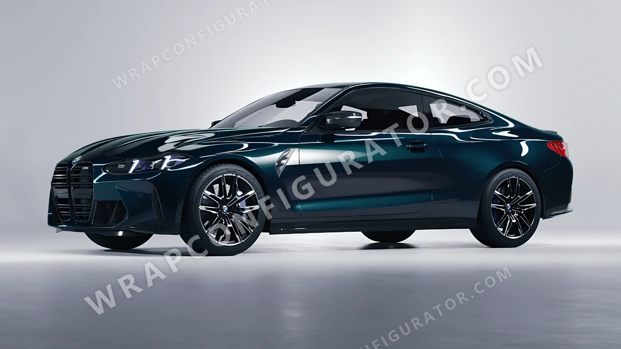 Blue BMW M4 Coupe 2024 wrapped in Colourshield PPF by HyperPro Petrol Blue HGF108-P