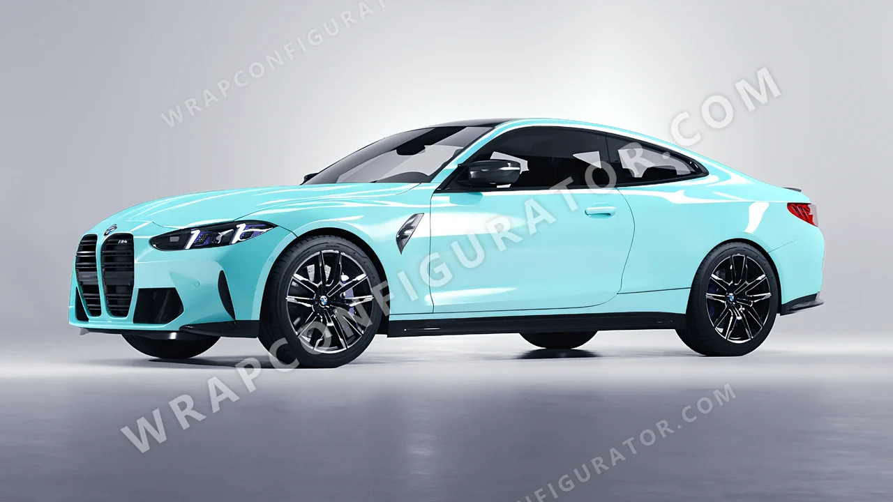 Blue BMW M4 Coupe 2024 wrapped in Colourshield PPF by HyperPro Sea Blue HGF04-P
