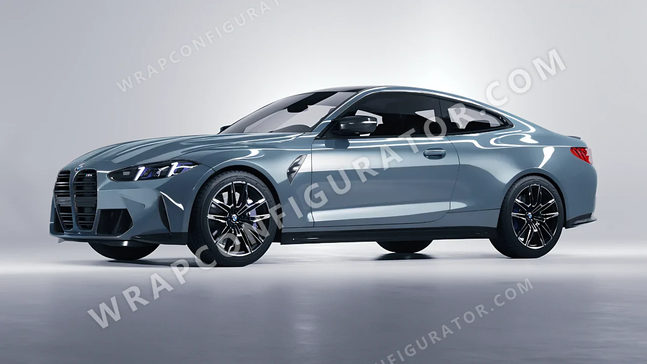Blue BMW M4 Coupe 2024 wrapped in Colourshield PPF by HyperPro Smoky Blue HGF24-P