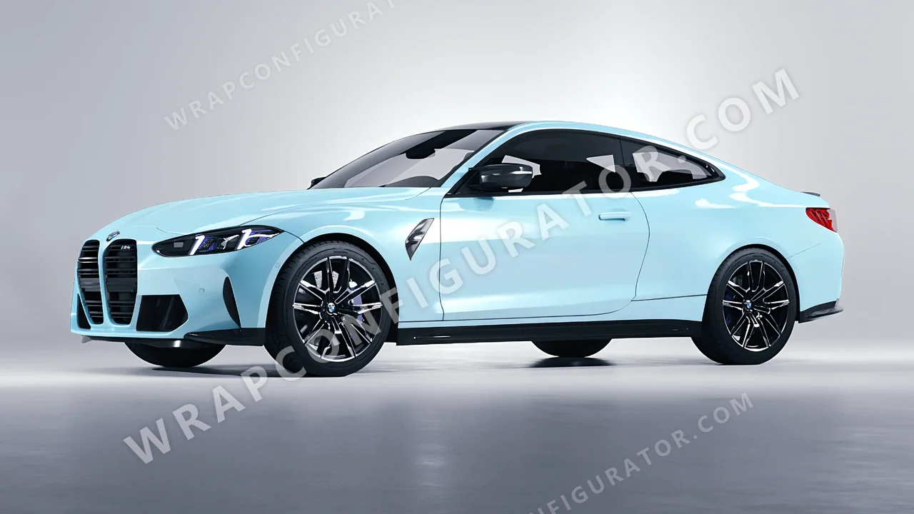 Blue BMW M4 Coupe 2024 wrapped in Inozetek Dynamic PPF Blue DPPF937
