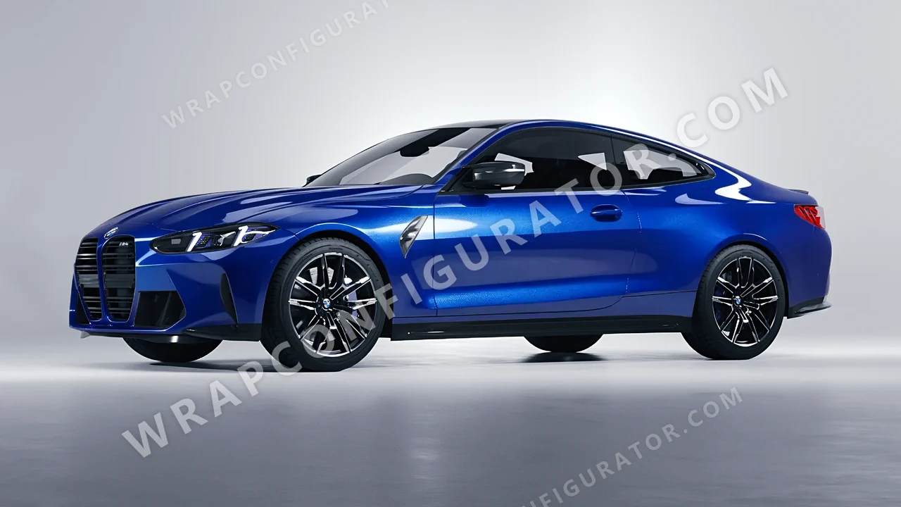 Blue BMW M4 Coupe 2024 wrapped in Inozetek Dynamic PPF Blue Raspberry DPPF914