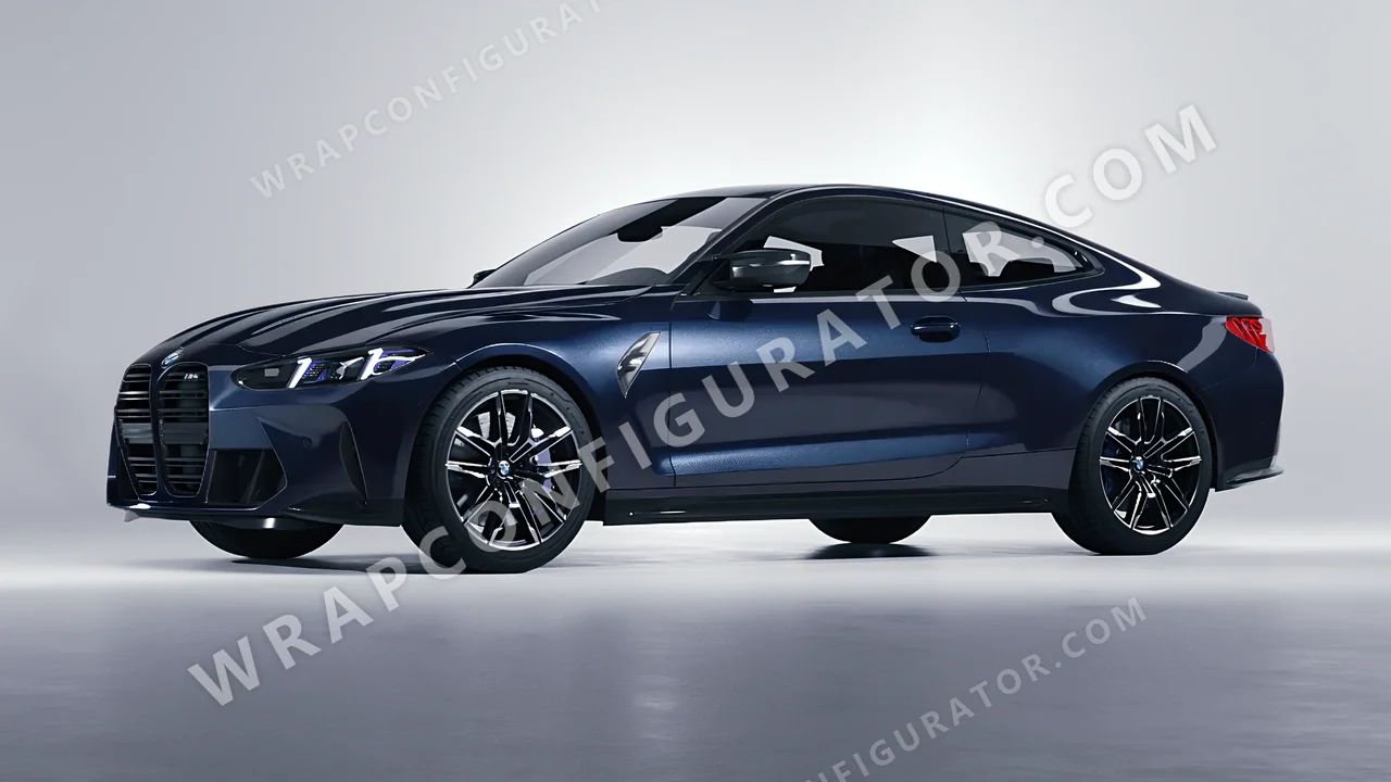 Blue BMW M4 Coupe 2024 wrapped in Inozetek Dynamic PPF Graphite Blue DPPF922