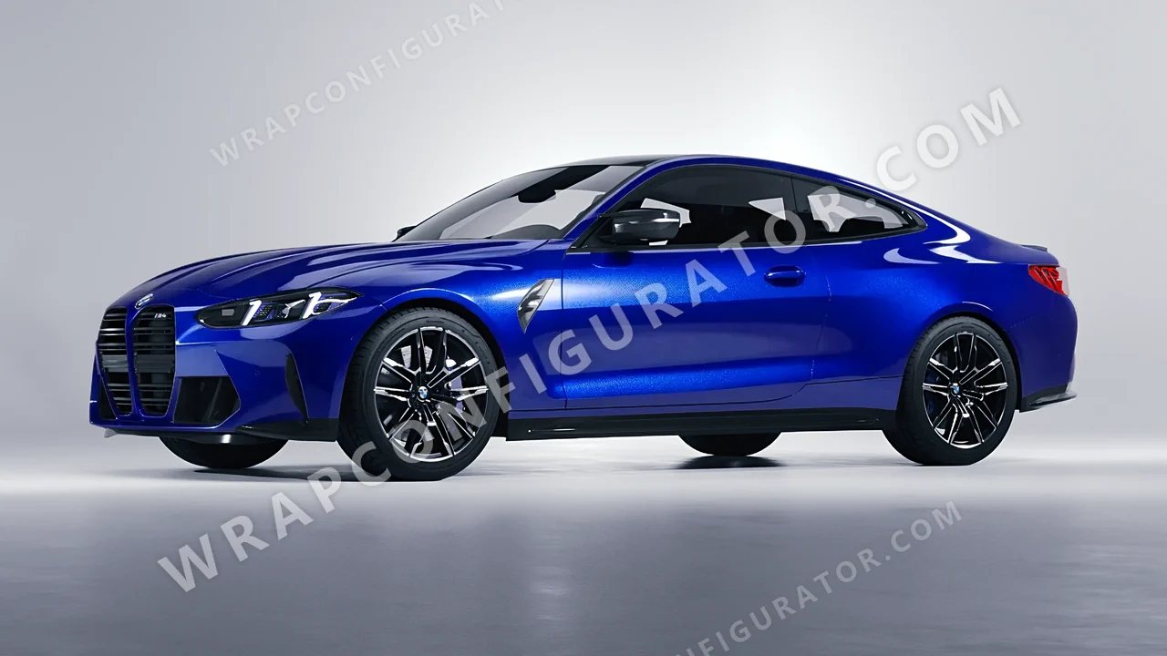 Blue BMW M4 Coupe 2024 wrapped in Inozetek Dynamic PPF Royal Blue DPPF712