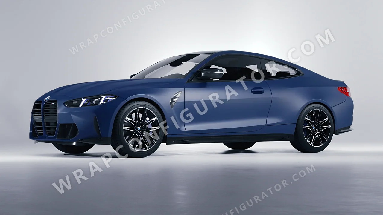 Blue BMW M4 Coupe 2024 wrapped in KPMF Absolute Matt Quantum Blue K75802