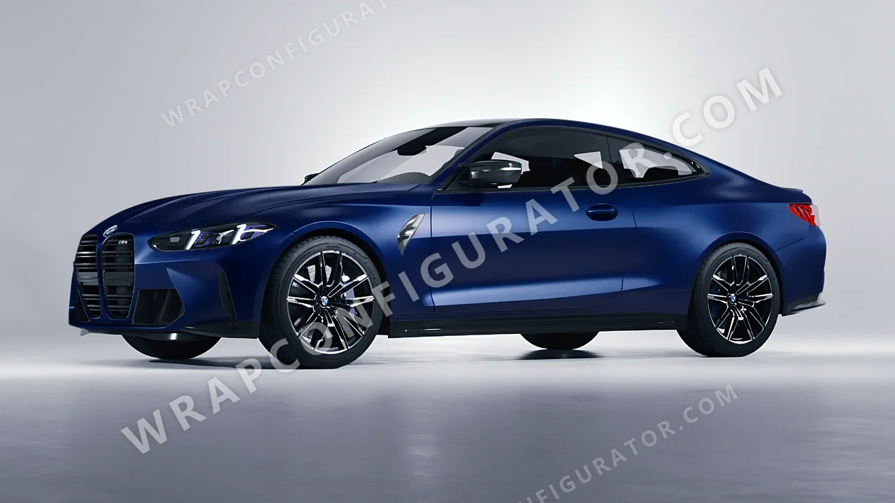 Blue BMW M4 Coupe 2024 wrapped in KPMF Frozen Sapphire Matt K75578