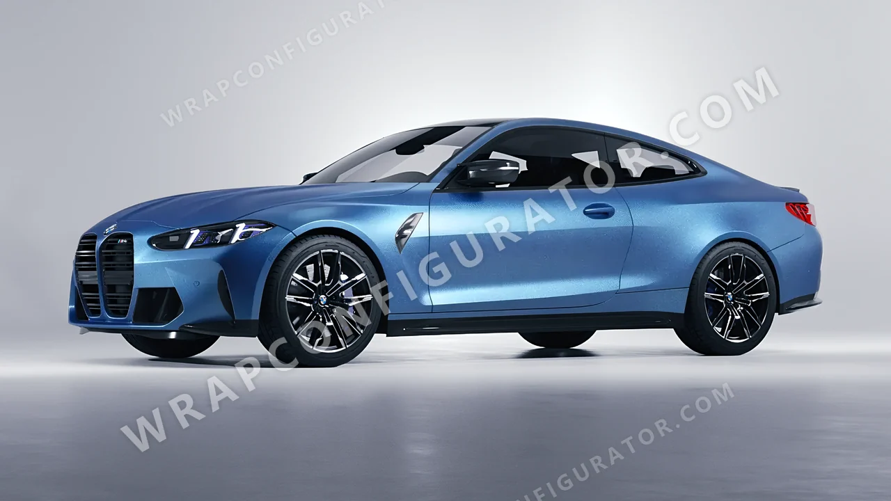 Blue BMW M4 Coupe 2024 wrapped in KPMF Matt Elan Blue K75561