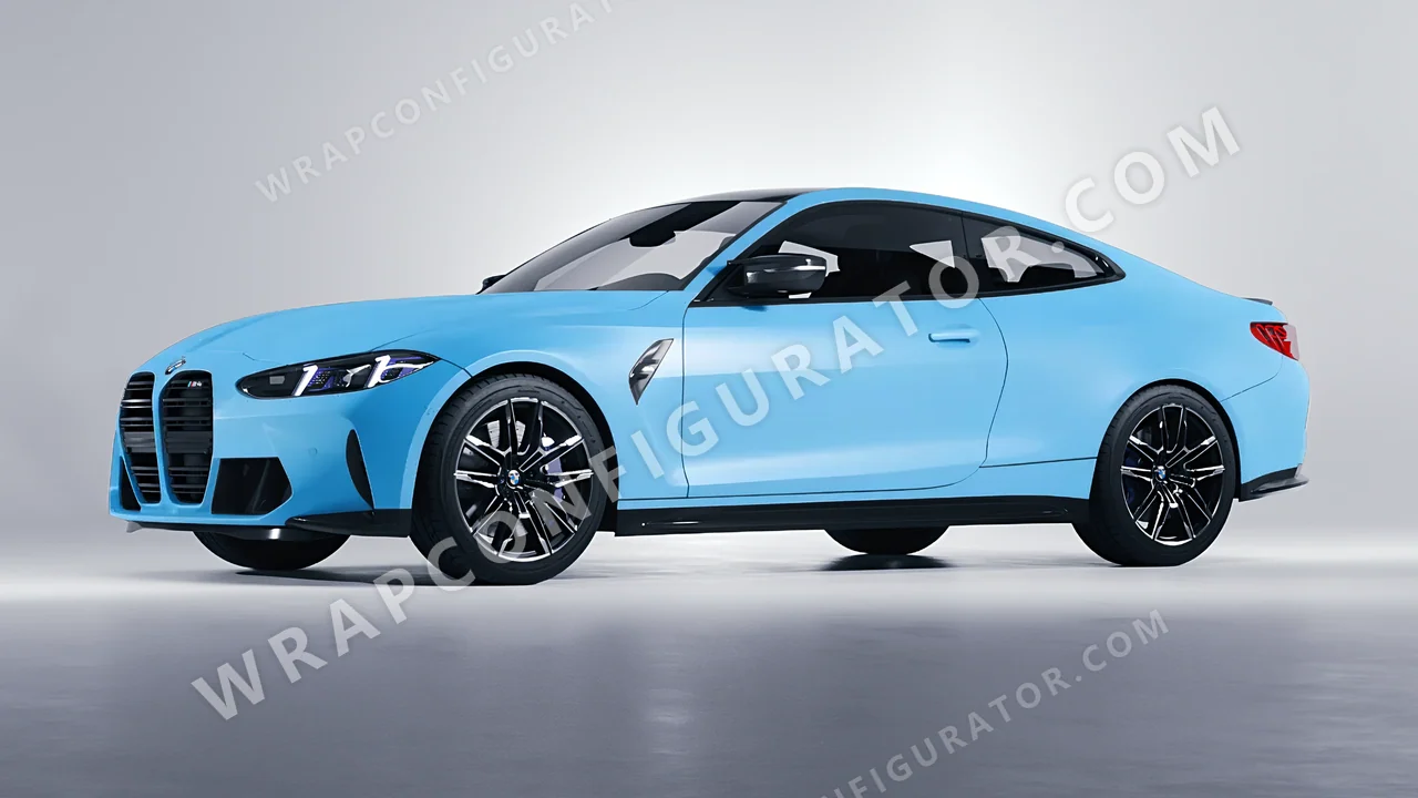 Blue BMW M4 Coupe 2024 wrapped in KPMF Matt Palladian Blue K75517