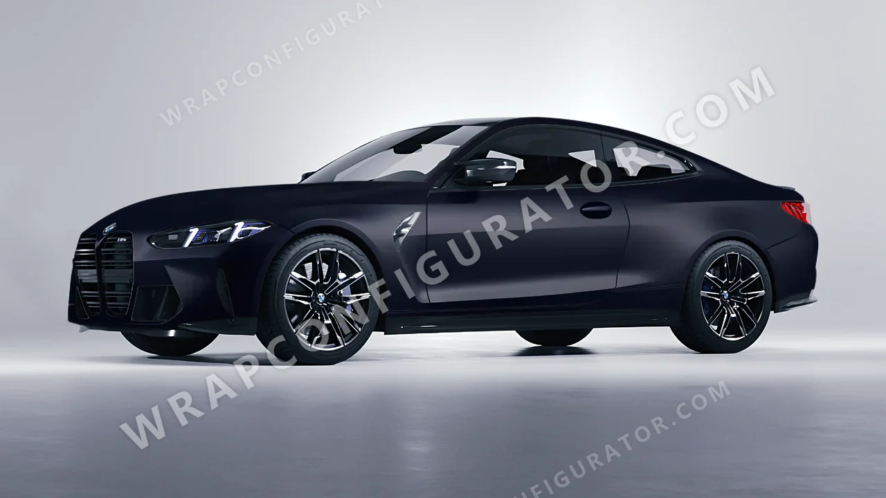 Blue BMW M4 Coupe 2024 wrapped in KPMF Matt Sinister Blue K75562