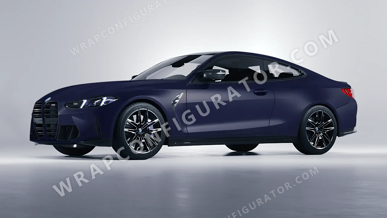 Blue BMW M4 Coupe 2024 wrapped in KPMF Matt Tempest Blue K75513