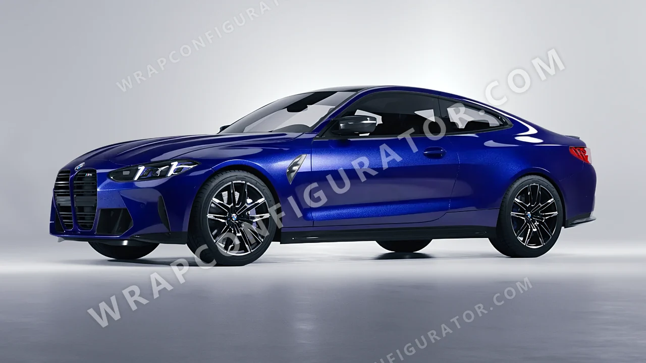 Blue BMW M4 Coupe 2024 wrapped in KPMF Opulent Indigo K75452