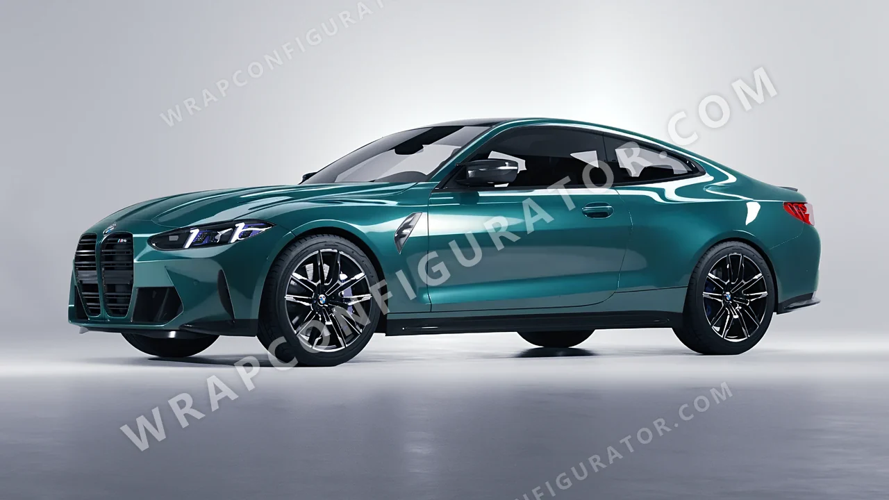 Blue BMW M4 Coupe 2024 wrapped in KPMF Tidal Teal K75413