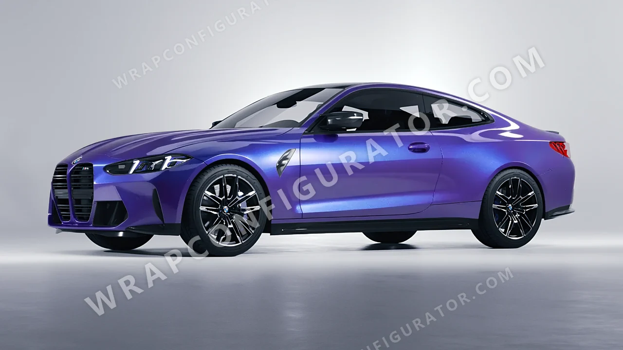 Blue BMW M4 Coupe 2024 wrapped in KPMF Twilight Sky K75417