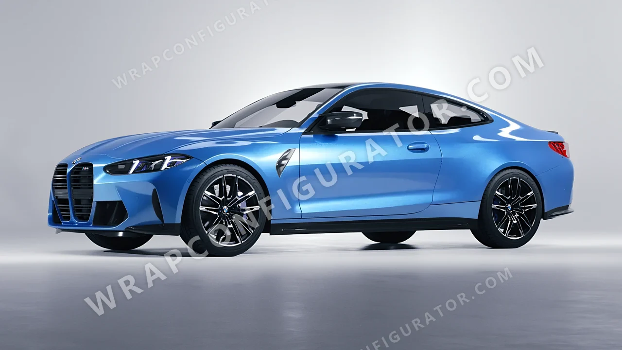 Blue BMW M4 Coupe 2024 wrapped in ORACAL Azure 970RA-197G