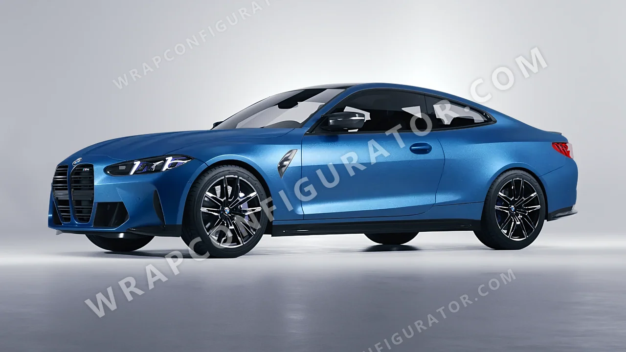 Blue BMW M4 Coupe 2024 wrapped in ORACAL Azure 970RA-197M