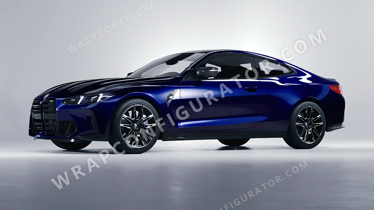 Blue BMW M4 Coupe 2024 wrapped in ORACAL Baltic Blue 970RA-178G