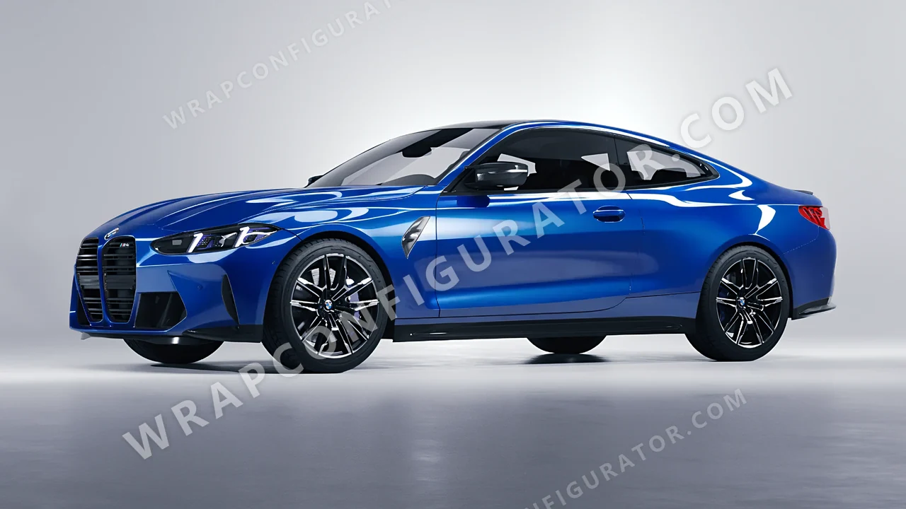 Blue BMW M4 Coupe 2024 wrapped in ORACAL Blue 970RA-067G