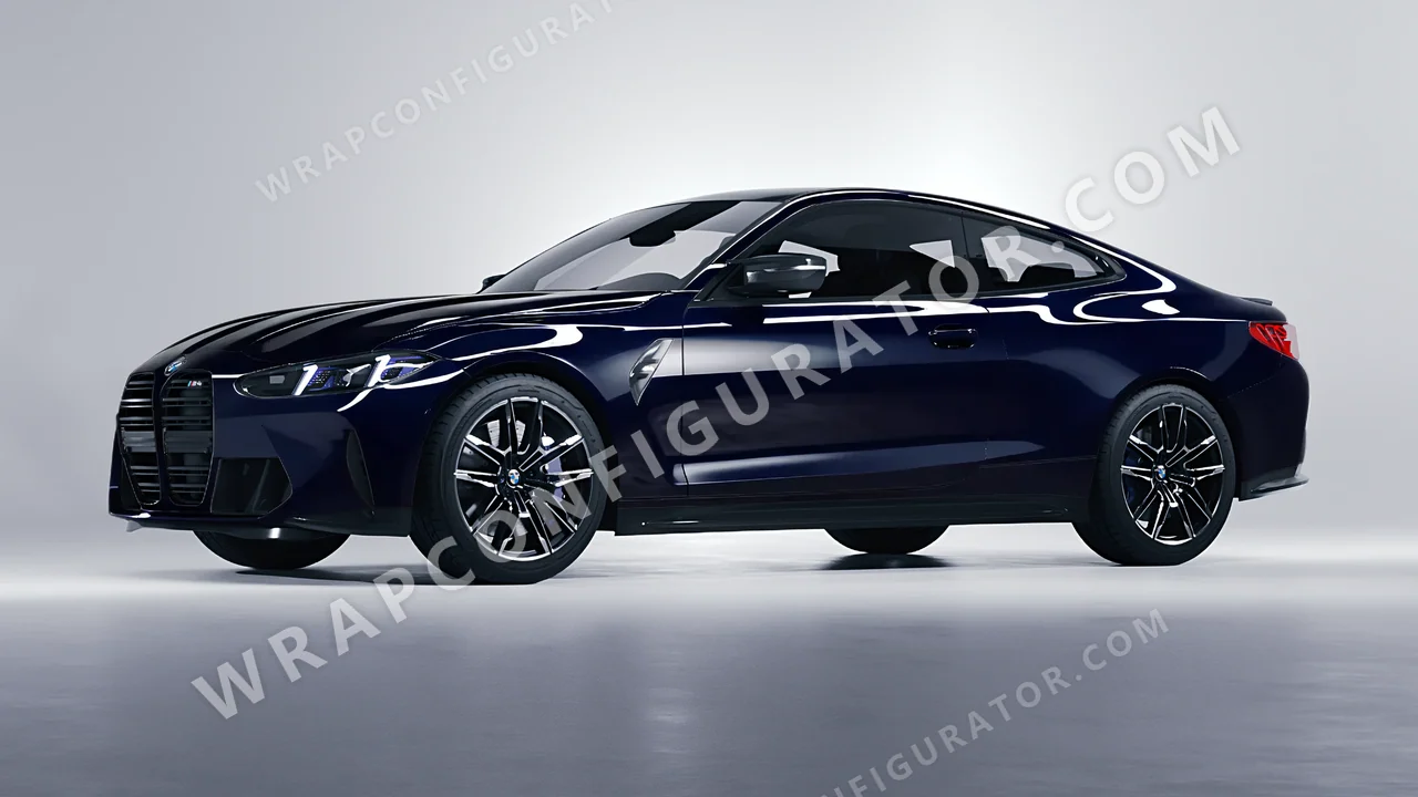 Blue BMW M4 Coupe 2024 wrapped in ORACAL Gt3 Blue 970RA-111G