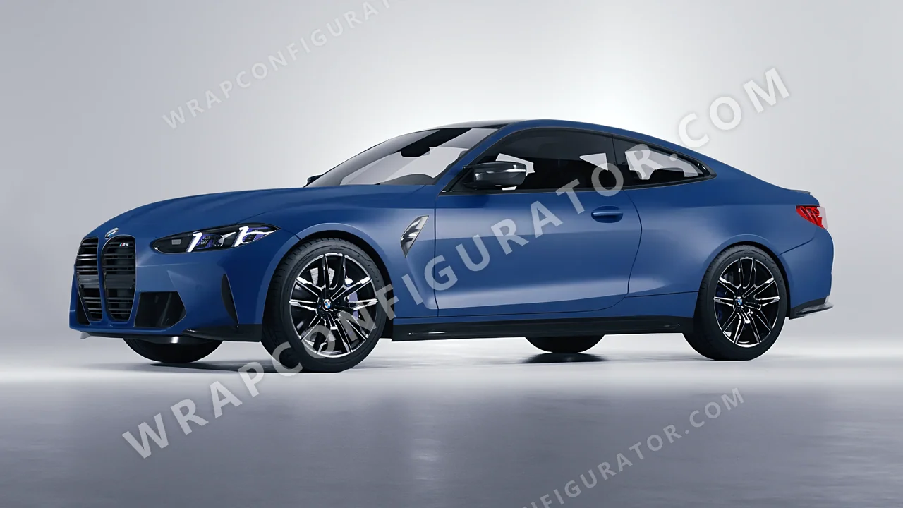 Blue BMW M4 Coupe 2024 wrapped in ORACAL Indigo Blue 970RA-544M