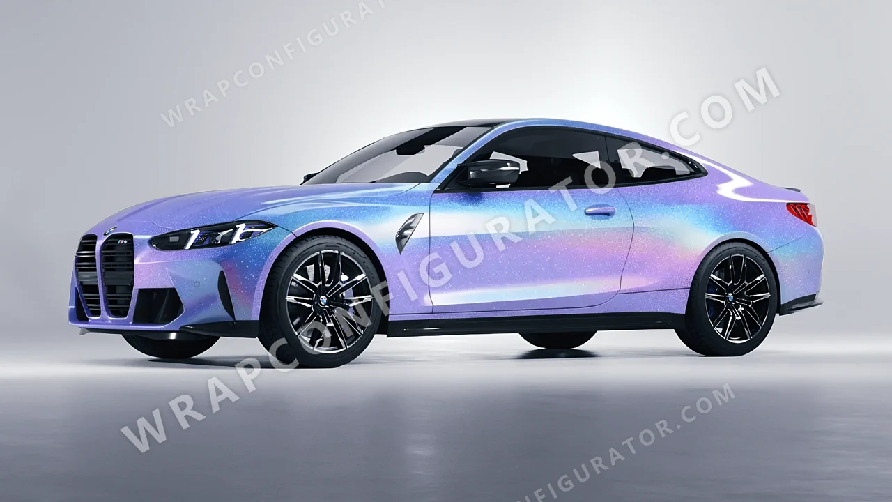 Blue BMW M4 Coupe 2024 wrapped in ORACAL Intergalactic Blue 970RA-155G