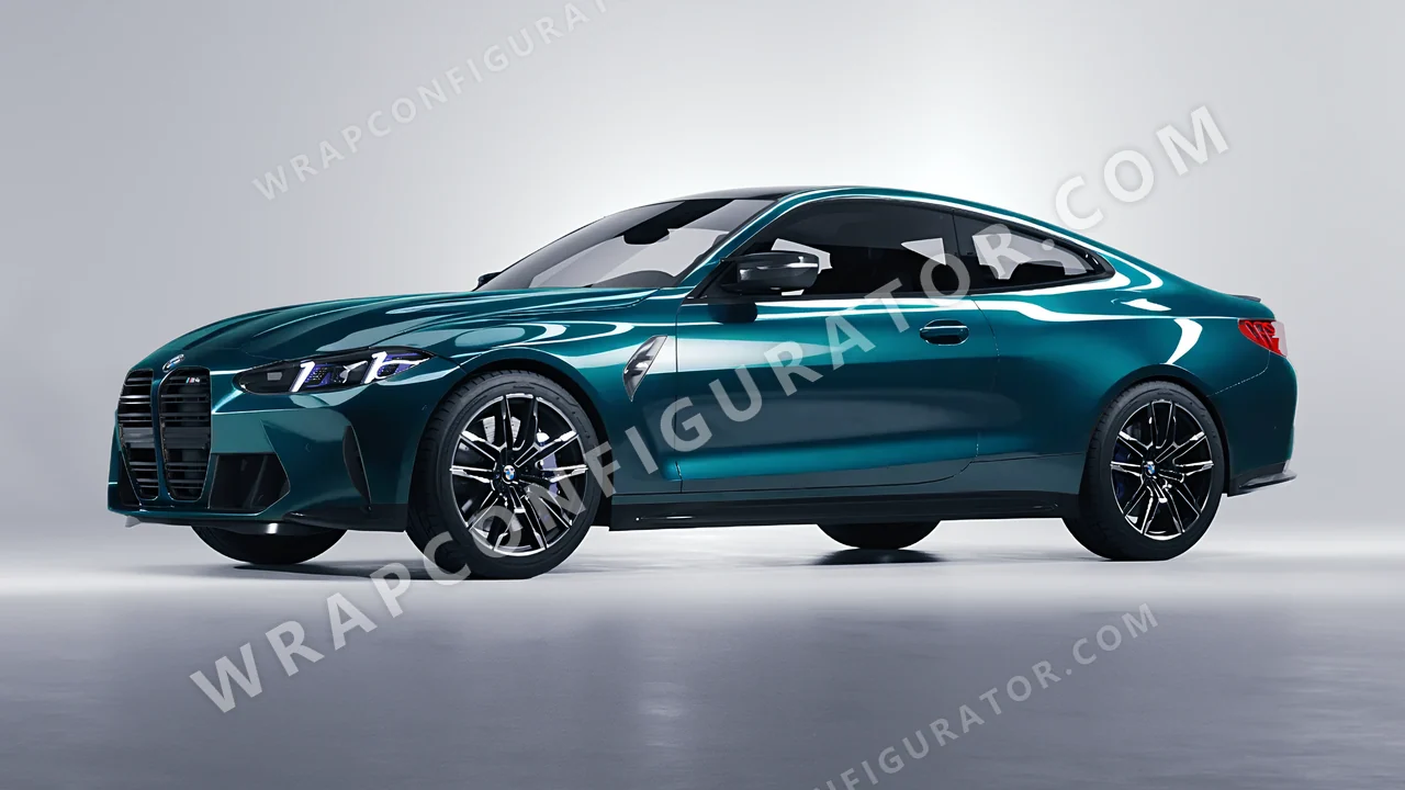 Blue BMW M4 Coupe 2024 wrapped in ORACAL Juniper 970RA-689G