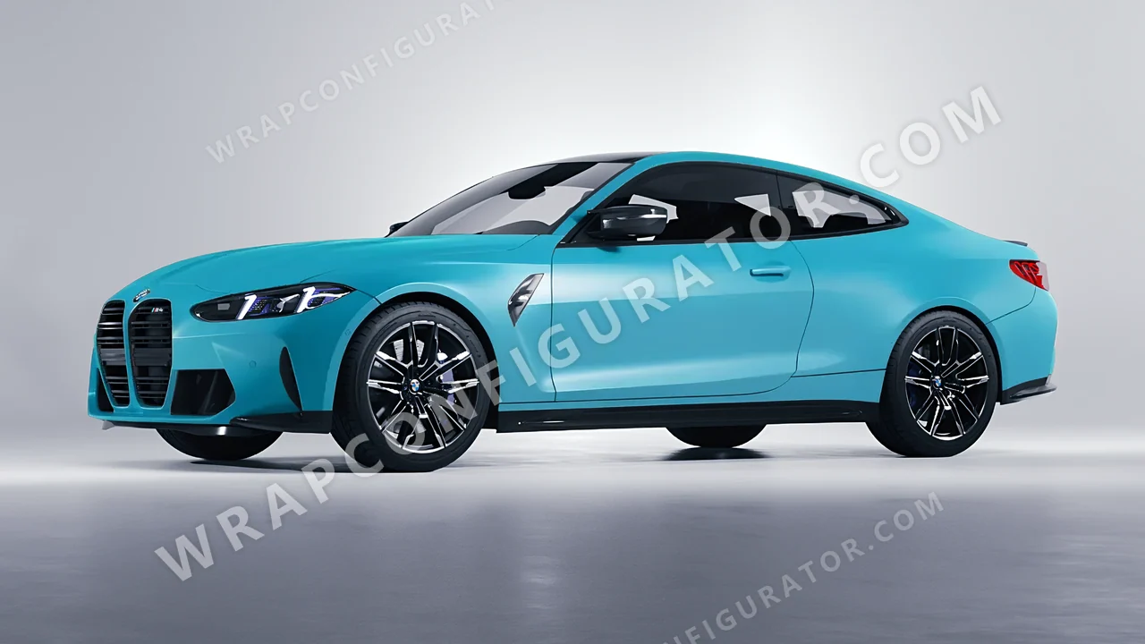 Blue BMW M4 Coupe 2024 wrapped in ORACAL Lagoon 970RA-553M