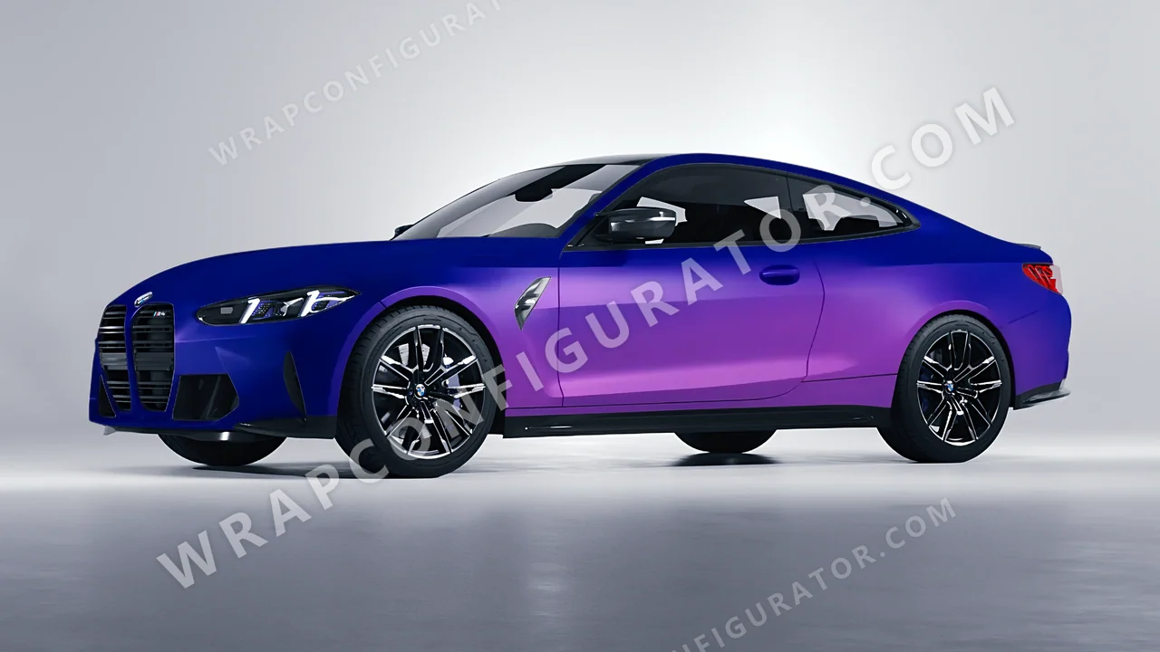 Blue BMW M4 Coupe 2024 wrapped in ORACAL Matt Ultramarine Violet 970RA-319M